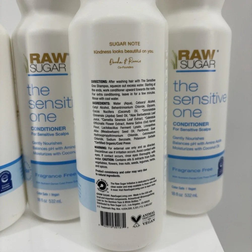 Raw Sugar The Sensitive One 4 Bottles Of Conditioner Fragrance Free 18oz Each‎